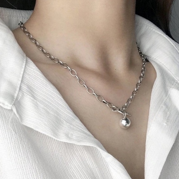 NEW 925 STERLING SILVER TOGGLE LINK NECKLACE, NICE NECKLACE, CUTE NECKLACE - Picture 3 of 7